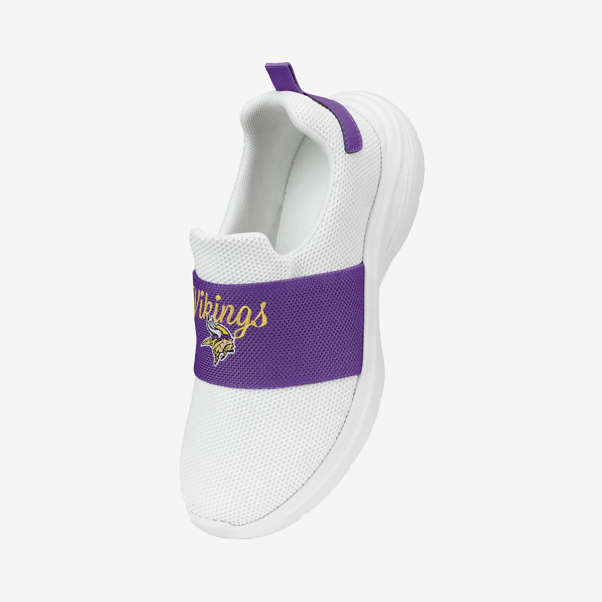 Minnesota Vikings Womens Script Wordmark White Slip On Sneakers
