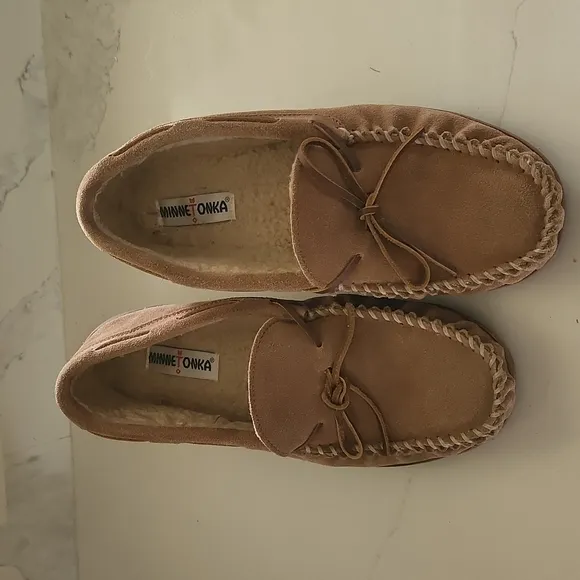MINNETONKA Brown Size 12 Men's Slip-On Flats Moccasins Shoes