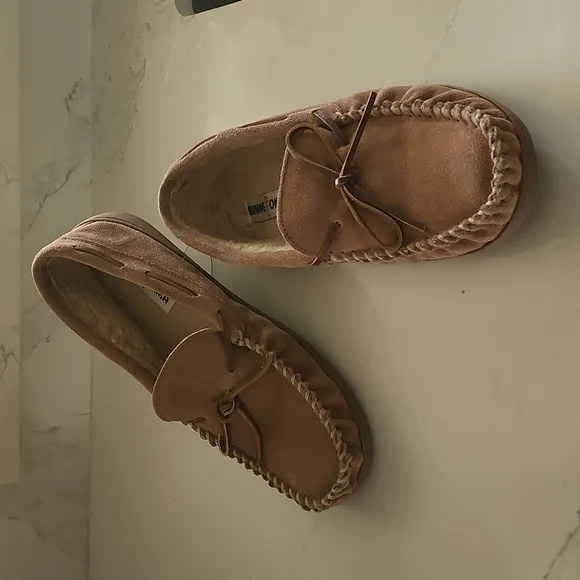 MINNETONKA Brown Size 12 Men's Slip-On Flats Moccasins Shoes