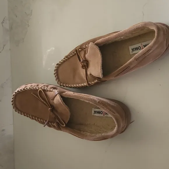 MINNETONKA Brown Size 12 Men's Slip-On Flats Moccasins Shoes