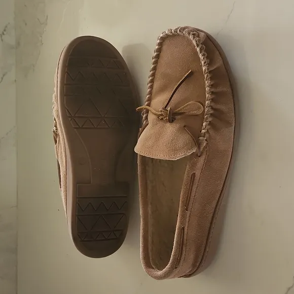 MINNETONKA Brown Size 12 Men's Slip-On Flats Moccasins Shoes