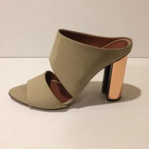 Missoni Gold Heel Mule Slide Leather Sandal 38EU NEW