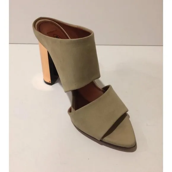 Missoni Gold Heel Mule Slide Leather Sandal 38EU NEW