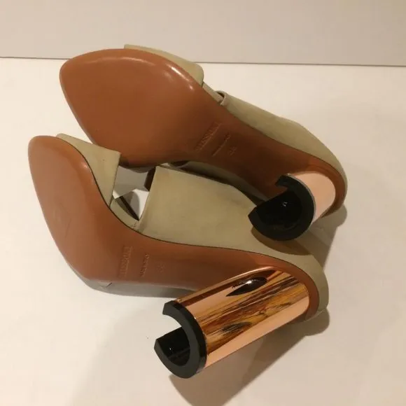 Missoni Gold Heel Mule Slide Leather Sandal 38EU NEW
