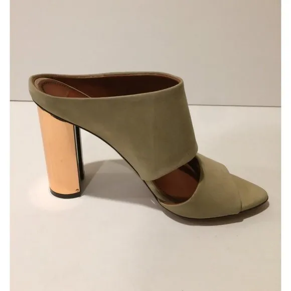 Missoni Gold Heel Mule Slide Leather Sandal 38EU NEW