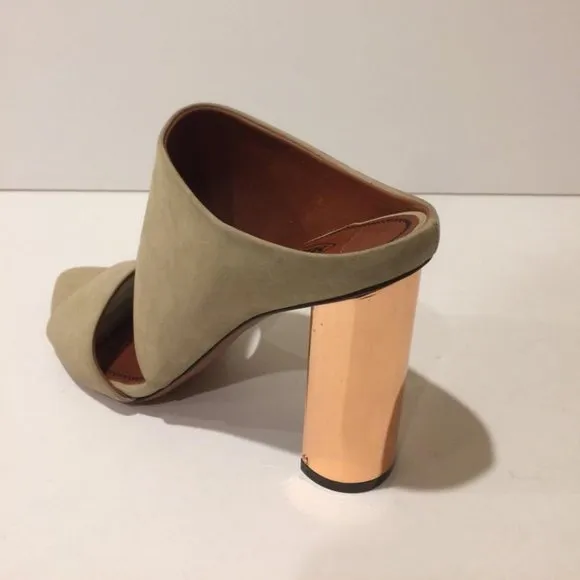 Missoni Gold Heel Mule Slide Leather Sandal 38EU NEW