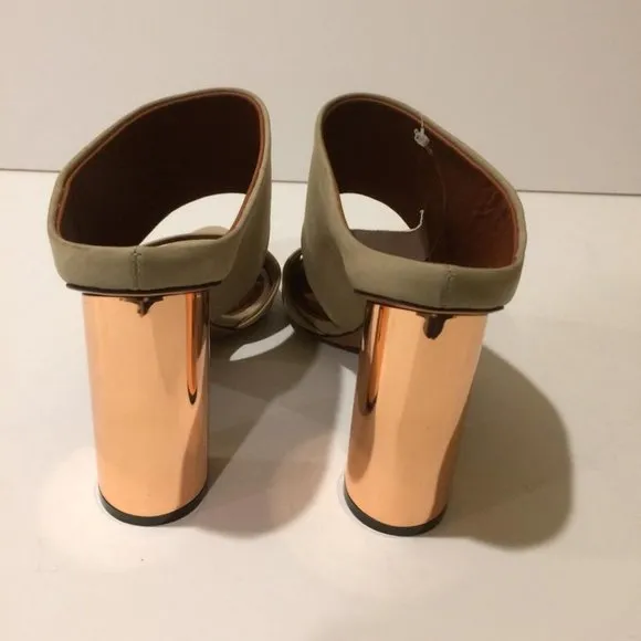 Missoni Gold Heel Mule Slide Leather Sandal 38EU NEW
