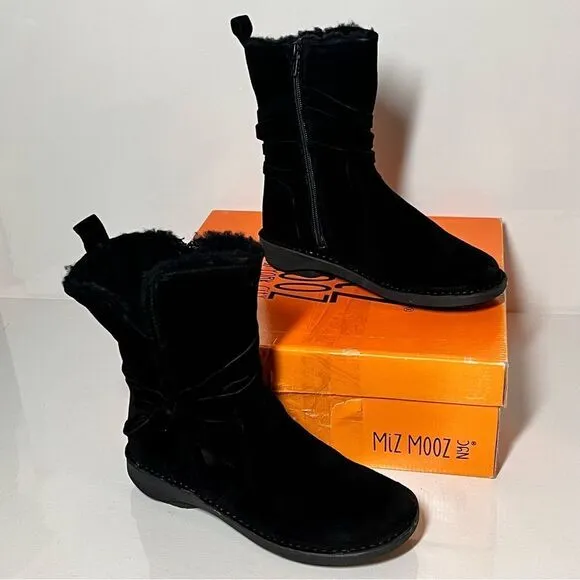 Miz Mooz Prance Suede Wide Width Wool Lined Ankle Boots