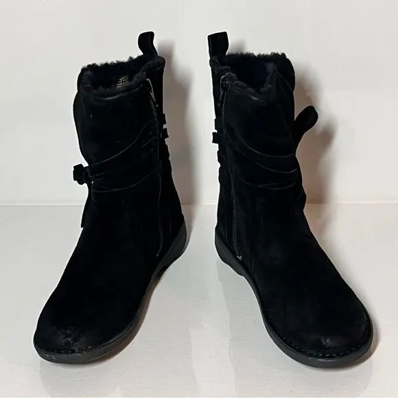 Miz Mooz Prance Suede Wide Width Wool Lined Ankle Boots