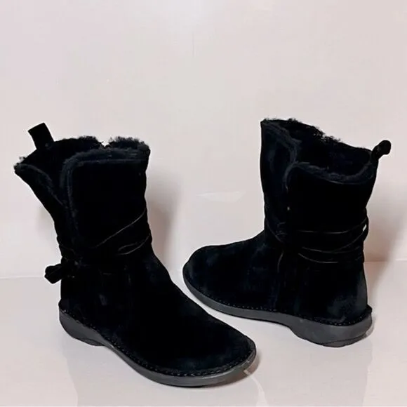 Miz Mooz Prance Suede Wide Width Wool Lined Ankle Boots