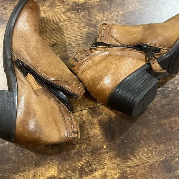 Miz Mooz Leather Buckle Ankle Boots Nestle Women's Size 36 EUR