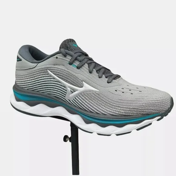 Mizuno Wave Sky 5 Women's Running Shoes Size 8 Gray/Aqua Removable Insoles
