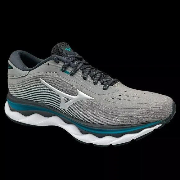 Mizuno Wave Sky 5 Women's Running Shoes Size 8 Gray/Aqua Removable Insoles