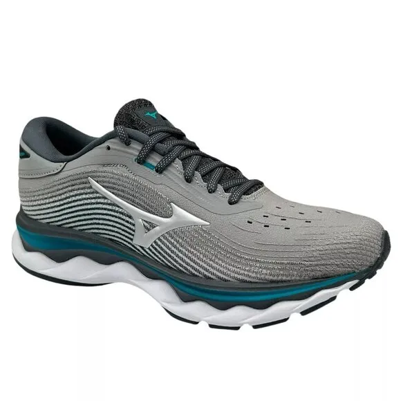 Mizuno Wave Sky 5 Women's Running Shoes Size 8 Gray/Aqua Removable Insoles