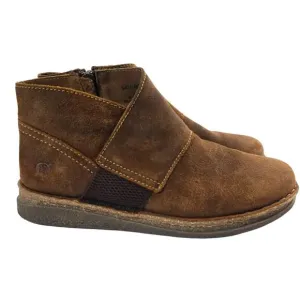 MM Born Tora Brown Suede Leather Ankle Boots Women Size 9 Distressed Cork Infuse