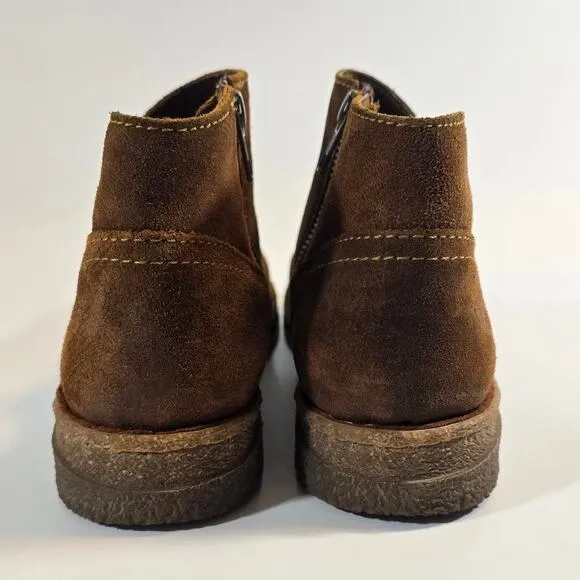 MM Born Tora Brown Suede Leather Ankle Boots Women Size 9 Distressed Cork Infuse