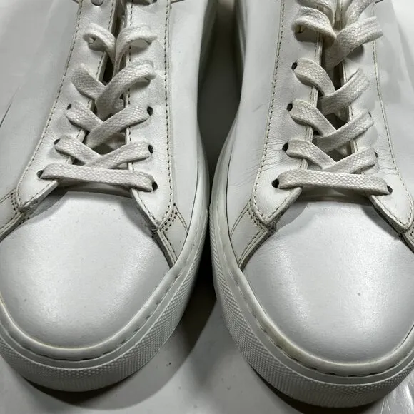 M.M. LaFleur x KOIO Capri Low Top Lace Up Sneakers Genuine Leather White 37 7