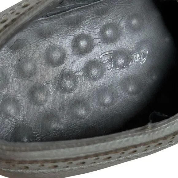 Mona Flying Gray‎ Leather Lace-Up Brogue Wingtip Derby Shoes Women's US Size 10