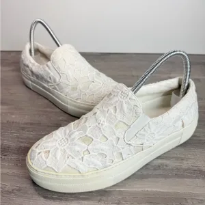 Moncler Ivory Floral Lace loafers Womens 38/US7.5-8