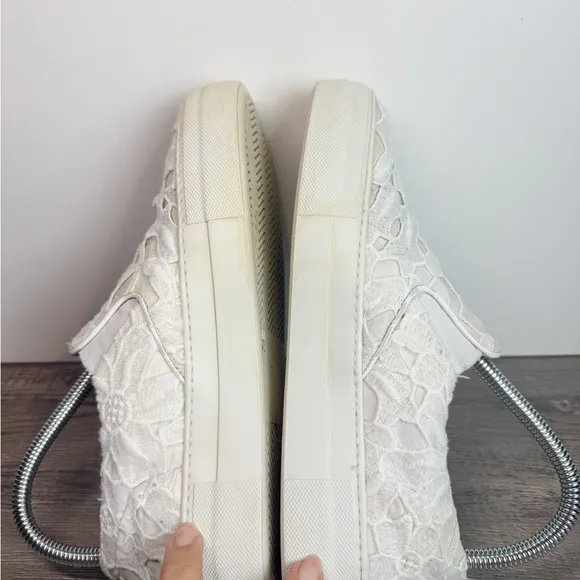 Moncler Ivory Floral Lace loafers Womens 38/US7.5-8