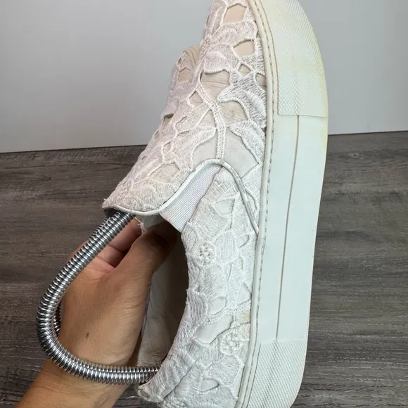 Moncler Ivory Floral Lace loafers Womens 38/US7.5-8