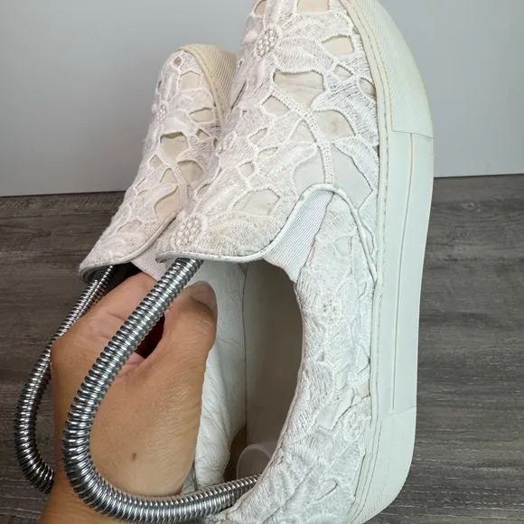 Moncler Ivory Floral Lace loafers Womens 38/US7.5-8
