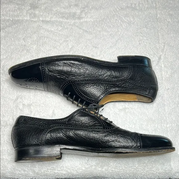 Moreschi Abano Soft Peccary &amp; Calfskin Cap Toe Lace-Up Shoes — Men's Size 12