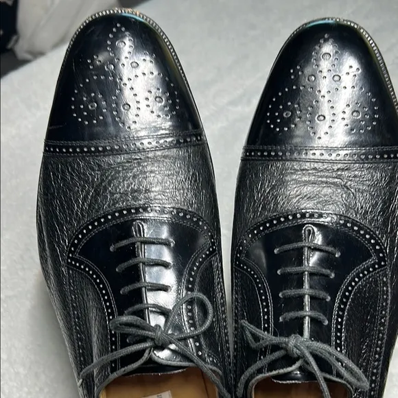 Moreschi Abano Soft Peccary &amp; Calfskin Cap Toe Lace-Up Shoes — Men's Size 12