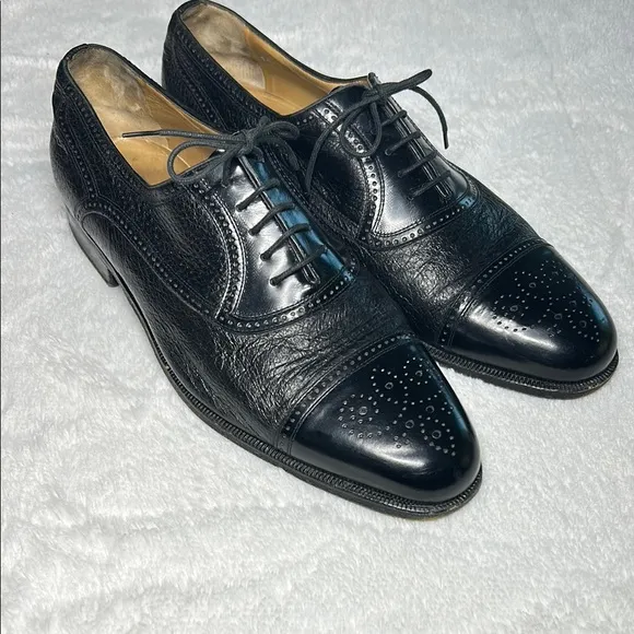 Moreschi Abano Soft Peccary &amp; Calfskin Cap Toe Lace-Up Shoes — Men's Size 12