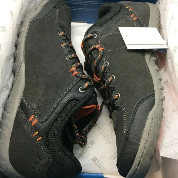 Mountain Warehouse Men's Sneakers Grey Orange Size 10 Phantom Suede Lightweight
