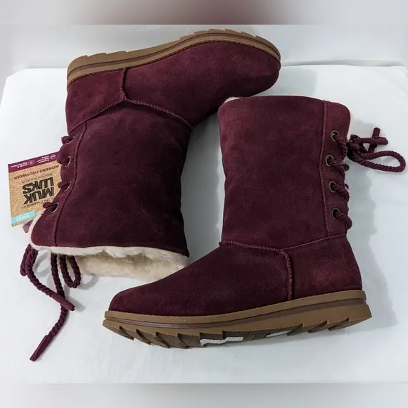 MUK LUKS Genuine Suede Water Repellent Women's Ziggy Rodeo Boots, Size 6.5, NWT