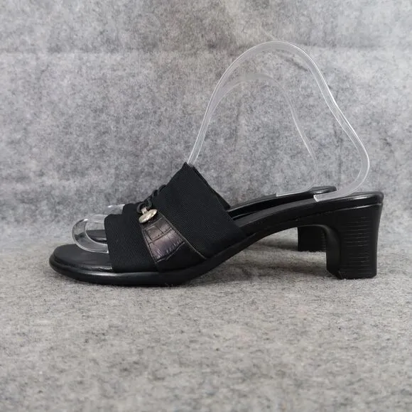 Munro Shoes Womens 7 Sandal Dressy Slip On Block Heel Fashion Career Black Style