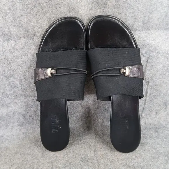 Munro Shoes Womens 7 Sandal Dressy Slip On Block Heel Fashion Career Black Style