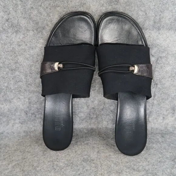 Munro Shoes Womens 7 Sandal Dressy Slip On Block Heel Fashion Career Black Style