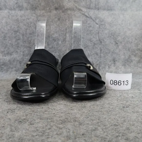 Munro Shoes Womens 7 Sandal Dressy Slip On Block Heel Fashion Career Black Style