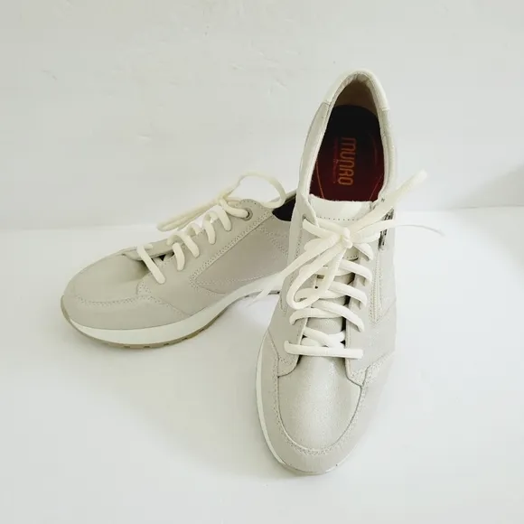 Munro Sutton Gray Suede Leather Sneakers Size 10