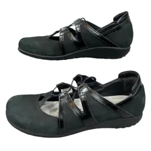 Naot Black &quot;Timu&quot; Leather Suede Lace-Up Mary Janes Shoes EU 42