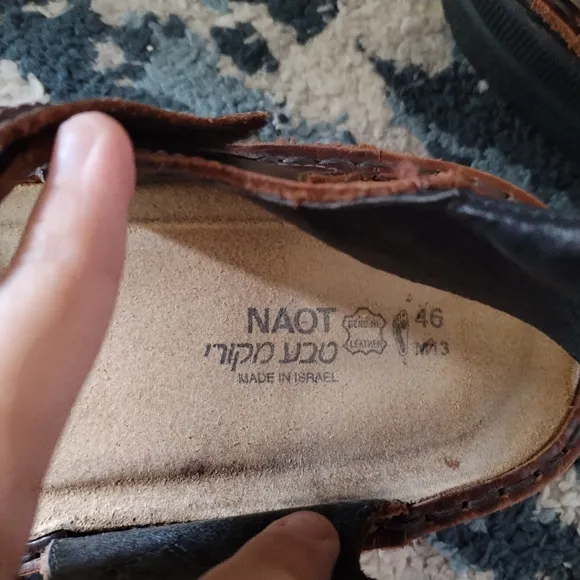 Naot Brown Leather Strappy Slip On Men’s Shoes Sandals Size 13 US 46 EU
