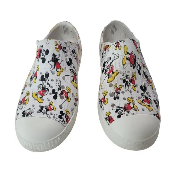 Native Shoes Mickey Mouse Print Slip-On Sneakers Size C13. Size 13 kids
