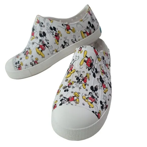 Native Shoes Mickey Mouse Print Slip-On Sneakers Size C13. Size 13 kids