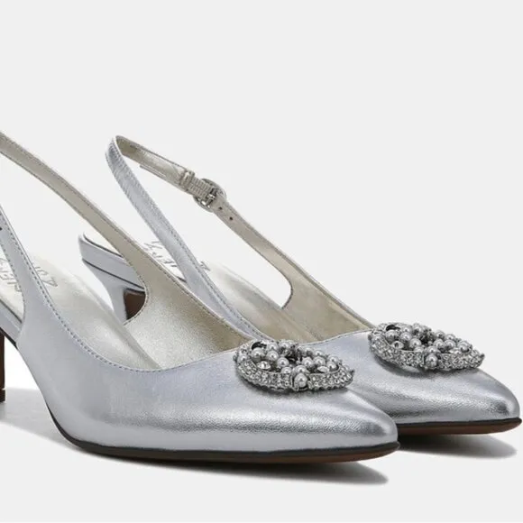 NATURALIZER EMILY EMBELLISHED SLINGBACK HEELS
