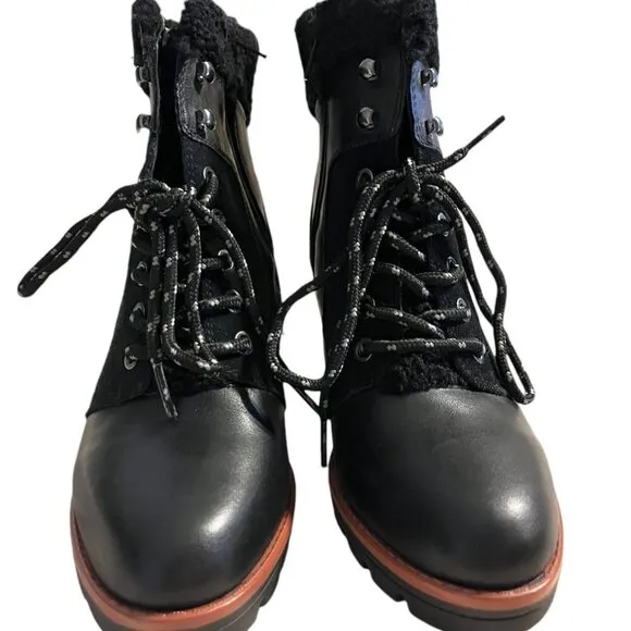 Naturalizer Val Womens Leather Lug Sole Combate &amp; Lace-Up Boots (LIKE NEW)