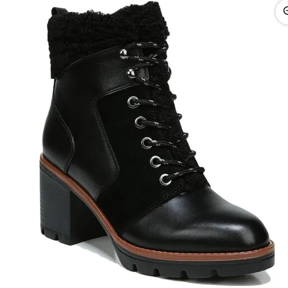 Naturalizer Val Womens Leather Lug Sole Combate &amp; Lace-Up Boots (LIKE NEW)