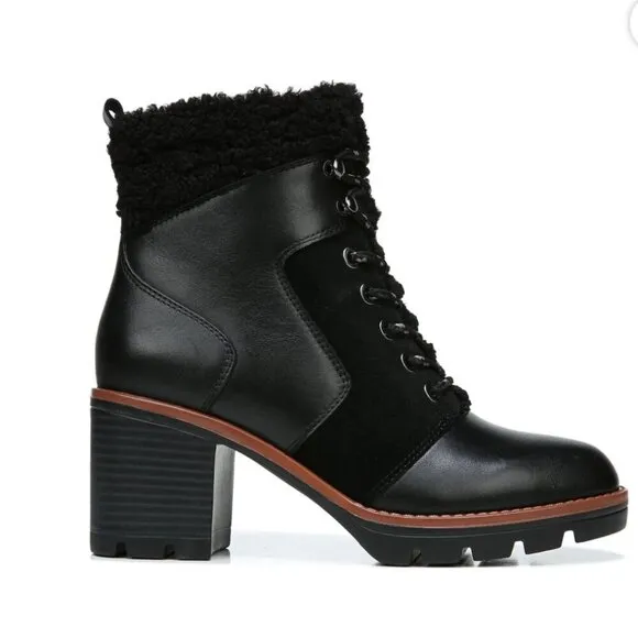 Naturalizer Val Womens Leather Lug Sole Combate &amp; Lace-Up Boots (LIKE NEW)