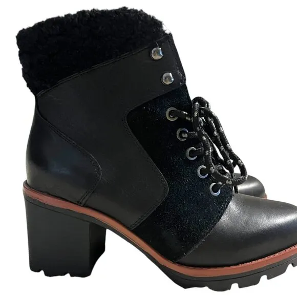 Naturalizer Val Womens Leather Lug Sole Combate &amp; Lace-Up Boots (LIKE NEW)