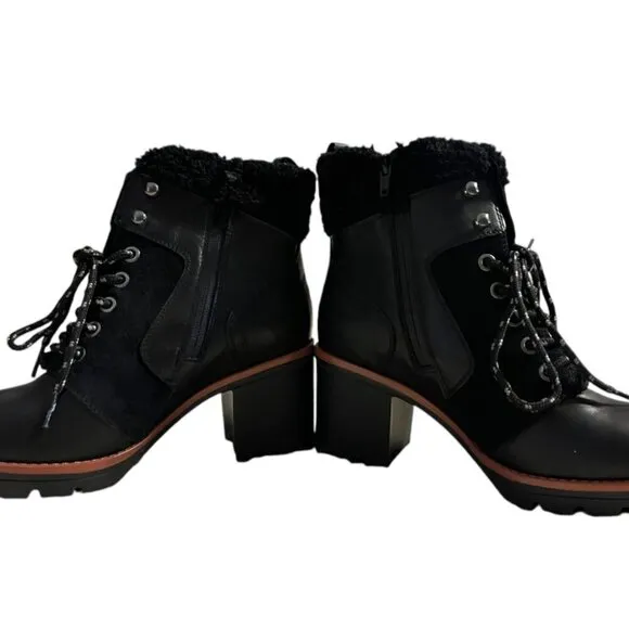 Naturalizer Val Womens Leather Lug Sole Combate &amp; Lace-Up Boots (LIKE NEW)