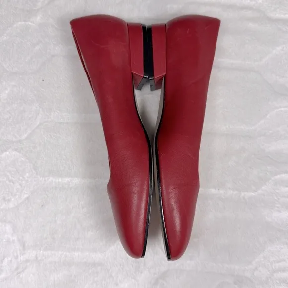 Naturalizer Women's Red Ballet Flats Shoes Leather Size 7.5 M