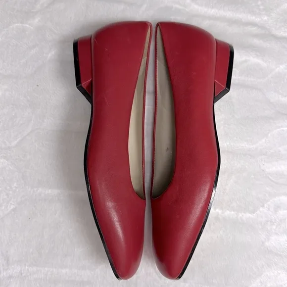 Naturalizer Women's Red Ballet Flats Shoes Leather Size 7.5 M