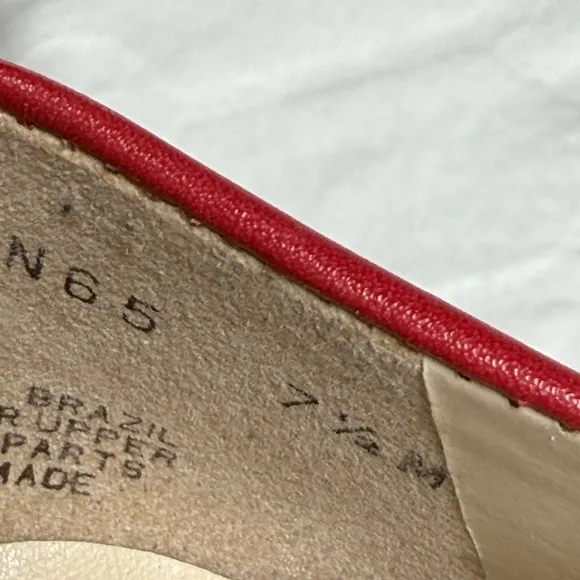 Naturalizer Women's Red Ballet Flats Shoes Leather Size 7.5 M
