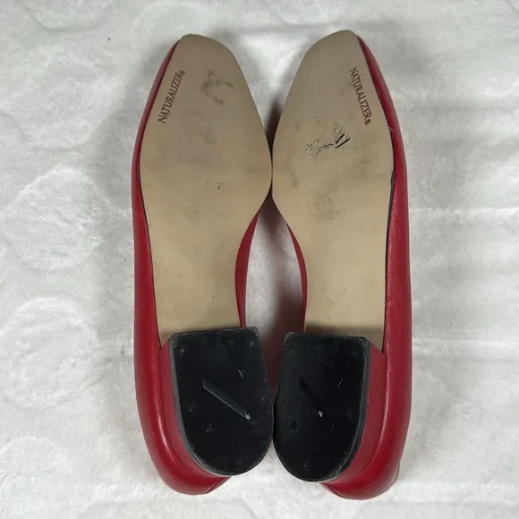Naturalizer Women's Red Ballet Flats Shoes Leather Size 7.5 M